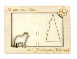 Art-Dog Elkhund gravírozott képkeret kutyával, kutya neve, formátum 10x15 cm (5906111216604)