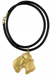 Art-Dog Foksterier durva szőrű aranyozott kutya nyaklánc, szíj medál (5906111286355)