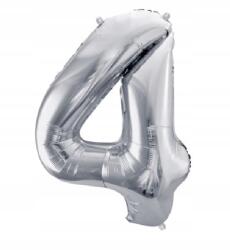  Lufi 4-ES Szám Négy Ezüst Fólia Nagy 100CM Party Dekoráció Születésnap