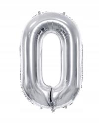 Lufi Szám 0 Nulla Ezüst Fólia Szám Alakú 100CM Születésnapi Party