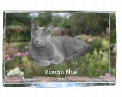 Art-Dog Orosz macska kék kristályos kép, emléktárgy, trófea köszönetnyilvánítás (5055882467682)