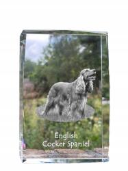Art-Dog Cocker spániel angol kutya kép kristályban, ajándéktárgy, trófea (5055882466180)