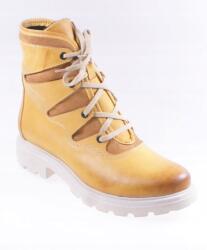 Simen Bokacsizma, sárga, Size 36, bőr, 3cm sarok (4120)