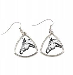 Art-Dog Ló American Quarter háromszög alakú lógós fülbevaló fényképpel (5055882476974)