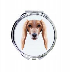 Perzsa agár, Saluki kompakt zsebtükör geometrikus kutyával (5056739225646)