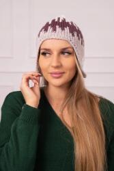 Kesi Nikol K405 női sapka fehér+sötét lila+bézs