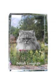 Art-Dog Brit macska hosszú szőrű kristályos fotó, ajándéktárgy, trófea (5055882467620)