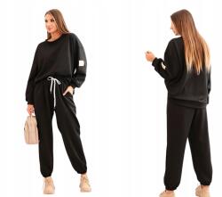 Kesi Fekete Női vajszínű szett pulóverrel és nadrággal Love felirattal, fekete (5907302140692)