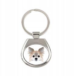 Art-Dog Chihuahua hosszú szőrű kutya kulcstartó, kulcstartó grafika (5056739219881)