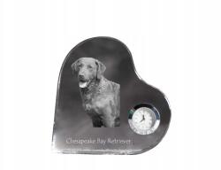 Art-Dog Chesapeake Bay Retriever kristály szív alakú óra fényképpel (5055882452084)
