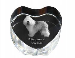 Art-Dog Lengyel alföldi juhászkutya kristály szív, dísz, ajándéktárgy kutya fotóval (5055882445314)