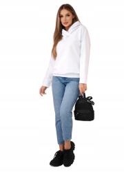 Kesi Női kapucnis pulóver cipzárral, fehér (5907302900937)