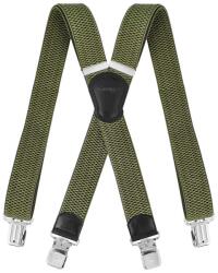 TifanTEX Bretele pentru pantaloni, verde măslinie, 4x cataramă (0126E6)
