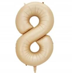  8-AS Szám Lufi Nyolc Bézs Fólia Szám Alakú 100CM Születésnapi Party
