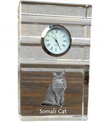 Art-Dog Szomália macska kristály asztali karóra az Ön fényképével, jutalom ajándéktárgy (5055882419414)