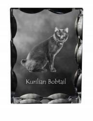 Art-Dog Kuril macska bobtail fotó díszes kristályban, ajándéktárgy, lakásdekoráció (5055882449909)