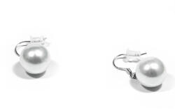 Ezüst függő fülbevaló gyöngyökkel 12mm A053