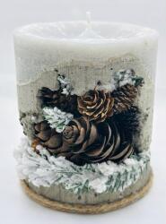  Karácsonyi Betongyertya Díszítéssel - Kézzel Készített, Fenyő illatú, 48h (CH14498294)