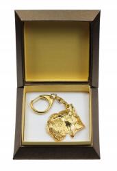 Art-Dog Schnauzer, Schnauzer aranyozott kutya kulcstartó díszdobozban kulcstartó (5906111204830)