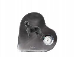 Art-Dog Angol szetter kristály szív alakú óra az Ön fényképével (5055882451353)