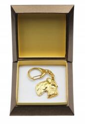 Art-Dog Foksterier durva szőrű aranyozott kutya kulcstartó ajándékdobozban (5906111205585)