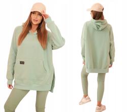 Kesi Sötét menta színű oversize kapucnis pulóver leggings szett (5907302135407)