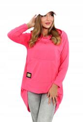 Kesi Hosszú hátú kapucnis pulóver rózsaszín neon