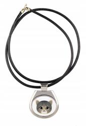 Art-Dog Ázsiai macska tabby kézműves medál aranyos macskával, nyaklánc (5056739254448)