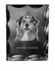 Art-Dog Ausztrál juhászkutya kutya kép díszes kristályban, ajándéktárgy, dekoráció (5055882448643)