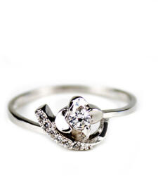  Ezüst virággyűrű 56-os méret F001