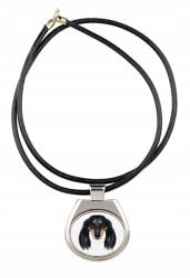 Art-Dog Tacskó hosszú szőrű szíjas medál geometrikus kutyával, nyaklánc (5056739230428)