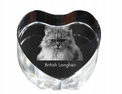 Art-Dog Brit macska hosszú szőrű kristály szív, macska fénykép ajándéktárgy (5055882446625)