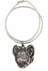 Art-Dog Papillon nyaklánc kutyával, medál ezüst kígyó láncon (5906111283200)