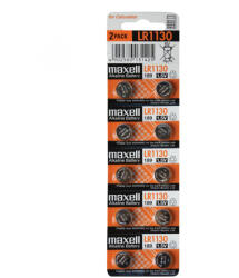 Maxell LR1130 gombelem, LR1130, alkáli, 1, 5V, 10 db/csomag