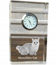  Munchkin macska kristály asztali karóra az Ön fényképével, ajándéktárgy (5055882419346)
