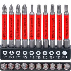 BGS technic Torx mágneses lapos kereszthornyos bit 70mm 10db 1/4' Pz, Tx, Sl Bgs (4831)