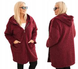 Kesi Szilva színű Plus Size viszkóz női kapucnis pulóver (5907302146922)