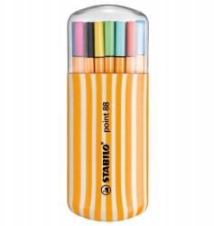 STABILO point 88 hegyű filctoll, 20 db-os, zebrui mintás, sárga dobozban (8820-02)