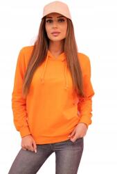 Kesi Női pamut kapucnis pulóver zsebekkel, narancssárga (5907302847669)