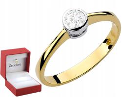 ZŁOCISTO Arany Klasszikus Laboratóriumi Gyémánt Gyűrű 0, 30CT Ajándék Gravírozás (na zaręczyny z brylantem z diamentem)