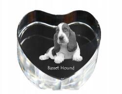 Art-Dog Basset Hound kristály szív, dísz, ajándéktárgy kutya fotóval (5055882444492)