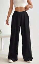 Shein Női Egyenes Szárú Nadrág Fekete Hosszú 34 V5X