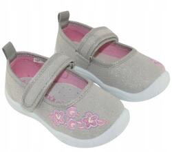 Gyerek tépőzáras tornacipő iskolai tornacipő 1SP706LS r21 (1SP706LS SREBRNY)