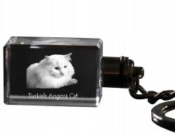 Art-Dog Macska Török angora kristály kulcstartó világító fényképes kulcstartó (5055882428652)