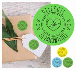  Kerek matricák csomagokhoz Köszönöm A Rendelést 100db 30mm Zöld
