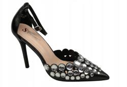 Seastar Cipő LL-358 roz 41 Kimeneti Fekete Divatos Strasszos Szilveszteri Magassarkú (LL-358 Czarne)