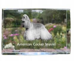 Art-Dog Cocker spániel amerikai kutya kép kristályban, ajándéktárgy, trófea (5055882465992)
