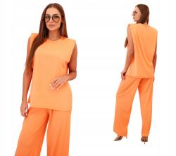 Kesi Narancssárga ujjatlan női szett széles viszkóz nadrággal