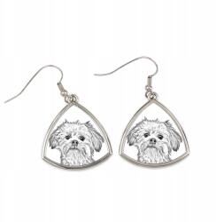 Art-Dog Oroszlán kutyus háromszög alakú, lógós fülbevaló kutyával, fényképpel, személyre szabható (5055882475526)