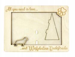 Art-Dog Westfalski vadász rövid lábú gravírozott képkeret kutyával, kutya neve (5906111217236)